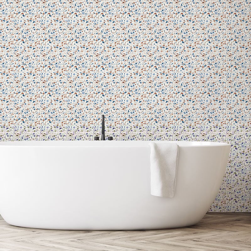 Sticker Mural Carrelage adhésif Cuisine Salle de Bain - 60 stickers carrelages terrazzo cruz - 60stickers20x20cm