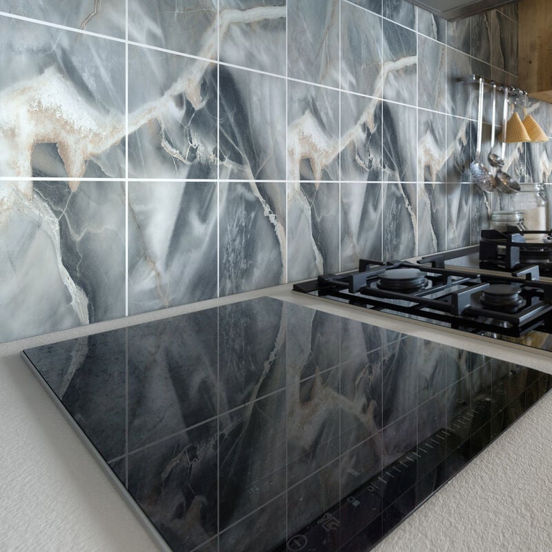 Sticker Mural Carrelage adhésif Cuisine Salle de Bain - 9 stickers carrelages marbre de topito - 9stickers20x20cm