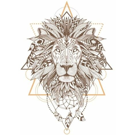 Stickers Muraux Style Indien : Lion