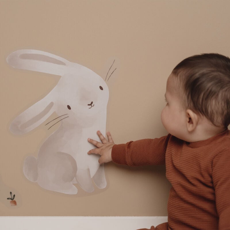 Stickers muraux Vintage Little Baby Bunny 2 x 42 x 30cm Marron, blanc