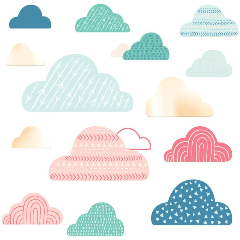 Roommates - Stickers - Nuages Colorés - Hauteur 22.86 cm