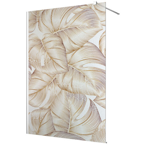 Stickers paroi de douche dépoli - Feuilles Tropicales - 110 x 200 cm