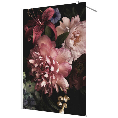 Stickers paroi de douche dépoli - Fleurs - 150 x 200 cm
