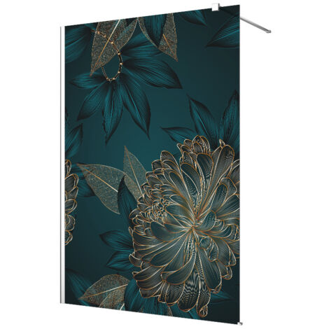 Stickers paroi de douche dépoli - Fleurs - 150 x 200 cm