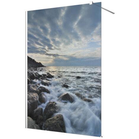 Stickers paroi de douche dépoli - Vue Mer - 130 x 200 cm