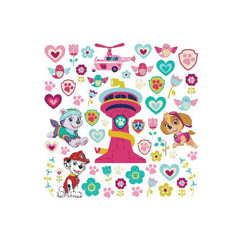 Stickers Pat' Patrouille - Marcus, Everest, Stella Joyeux - 30x30 cm