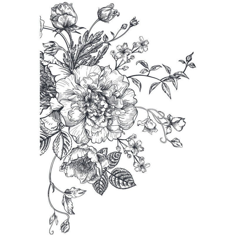 Roommates - Stickers - Pivoines - Hauteur 92.71 cm