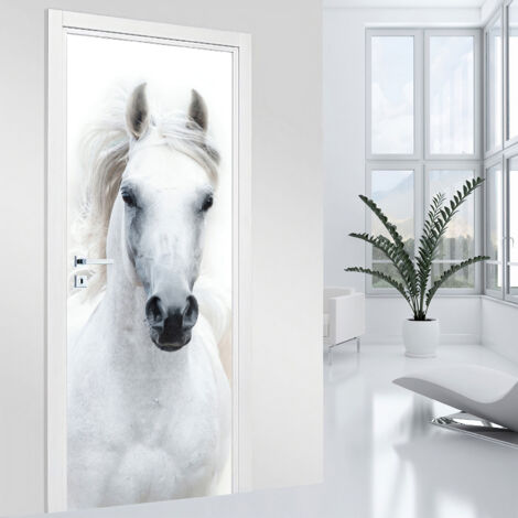 Stickers pour porte - Cheval - 73 x 205 cm - Adhésif MAT