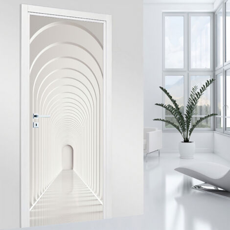 Stickers pour porte - Couloir Arqué - 63 x 205 cm - Adhésif MAT