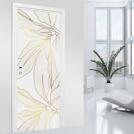 Stickers pour porte - Feuilles - 63 x 205 cm - Adhésif MAT