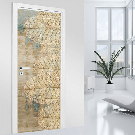 Stickers pour porte - Feuilles - 63 x 205 cm - Adhésif MAT