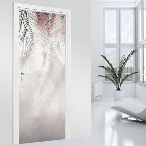 Stickers pour porte - Feuilles - 73 x 205 cm - Adhésif + Protection MATE