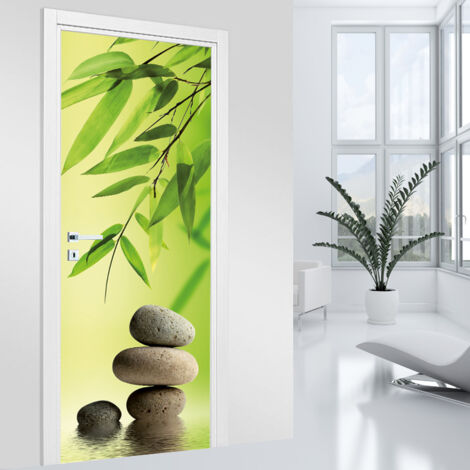 Stickers pour porte - Galets - 63 x 205 cm - Adhésif MAT