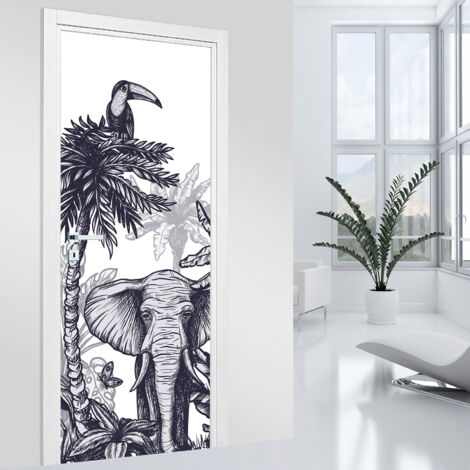 Stickers pour porte - Jungle - 63 x 205 cm - Adhésif MAT