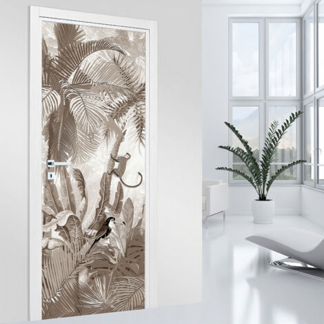 Stickers pour porte - Jungle - 63 x 205 cm - Adhésif + Protection BRILLANTE