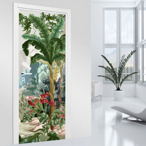 Stickers pour porte - Jungle - 73 x 205 cm - Adhésif MAT