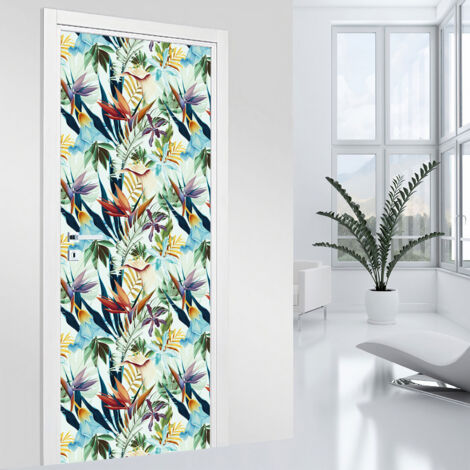 Stickers pour porte - Tropical - 63 x 205 cm - Adhésif MAT