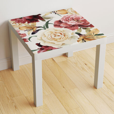 Stickers pour table - Fleurs - 90x90 cm - Adhésif BRILLANT