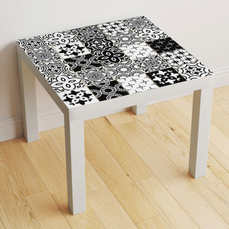 Stickers pour table - Motif Carreaux de ciment - 60x60 cm - Adhésif + Protection BRILLANTE