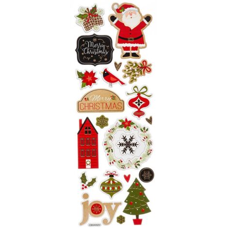Stickers Relief Imprimé 25,4 x 10 cm - Feeric lights & christmas