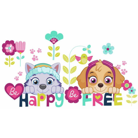 Stickers repositionnables La Pat'patrouille Skye et Everest 22,9CM X 44,1CM - Multicolor