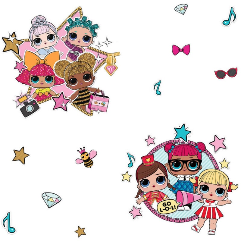 Roommates - Stickers repositionnables Poupées lol Surprise dans une étoile