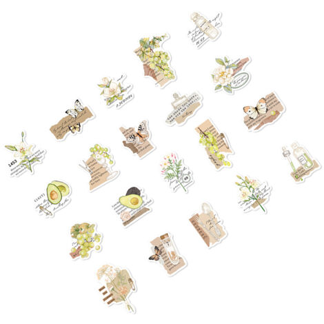 [Stickers scrapbook] Deco Vintage Autocollants Exquis pour Album Photo Notebook Case Phone Type 1 Kit 40 feuilles Papier Premium