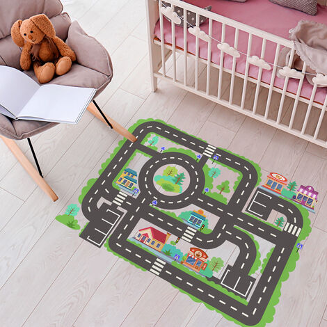 Stickers Sol Anti-dérapant avec Protection - ENFANT SOL CIRCUIT AUTO - 1 sticker de 40x55cm