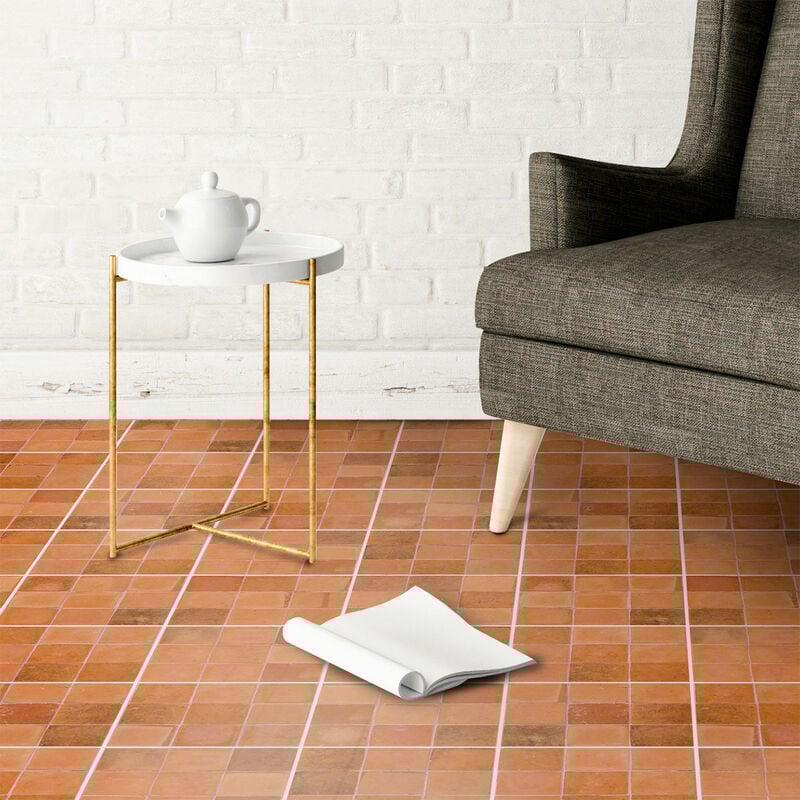 Stickers Sol Anti-dérapant avec Protection - 30 stickers carrelages terre cuite sol de lozari - 50x60cm-30stickers10x10cm