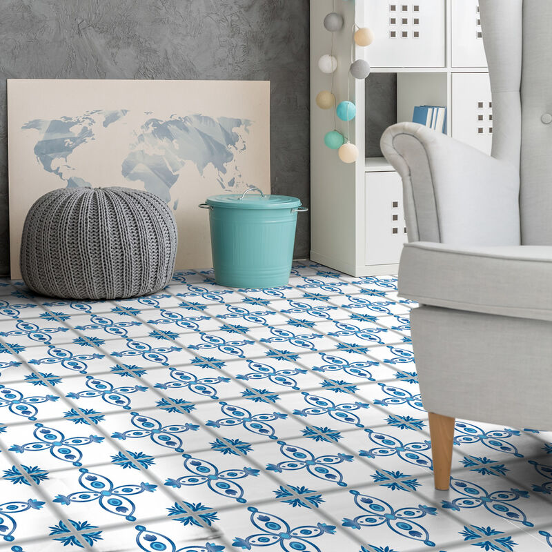 Stickers Sol Anti-dérapant avec Protection - carreaux de ciment sol anteo - 1 sticker de 100x60cm