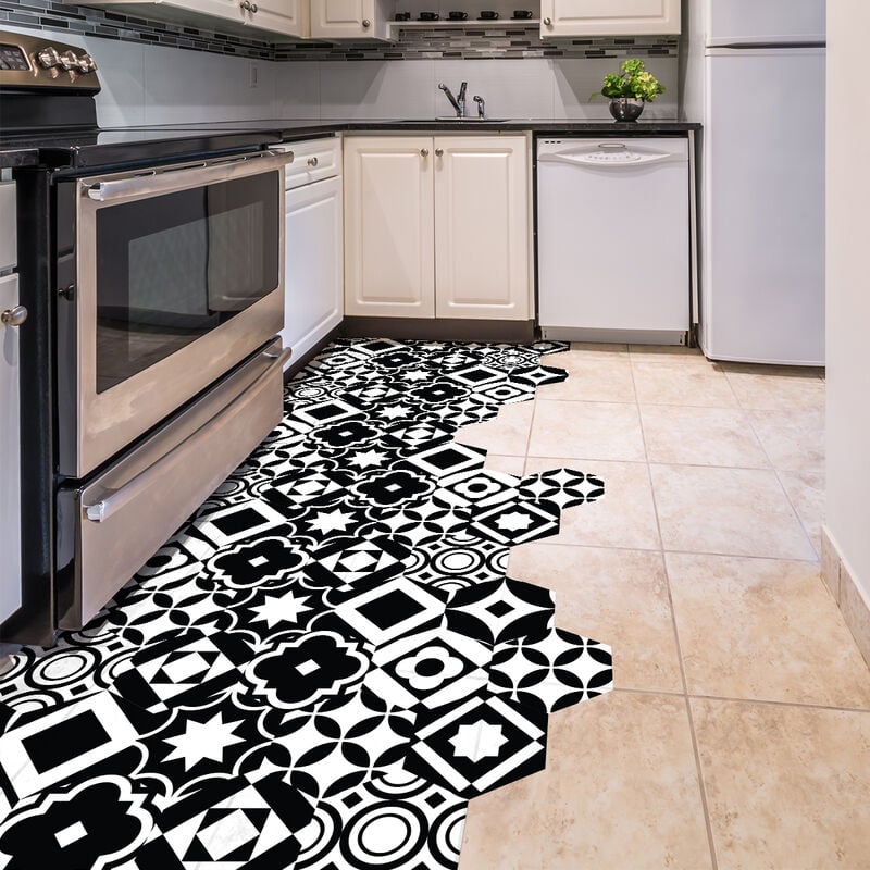 Stickers Sol Anti-dérapant avec Protection - TOMETTES SOL ALITICIA - 40x90cm-10stickershexagones20x18cm