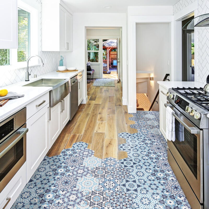 Stickers Sol Anti-dérapant avec Protection - tomettes sol rahisa - 60x135cm-10stickershexagones30x26cm