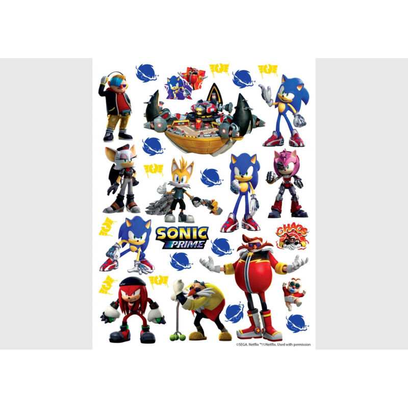 Stickers Sonic Prime 7 personnages 18 motifs - 65 x 85 cm