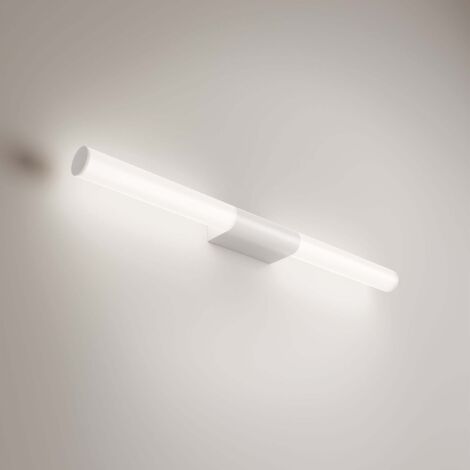 Sticks Applique et plafonnier à LED 23W en aluminium blanc mat, 71 cm de longueur, diffuseurs en polycarbonate, IP54, orientable, CRI 90