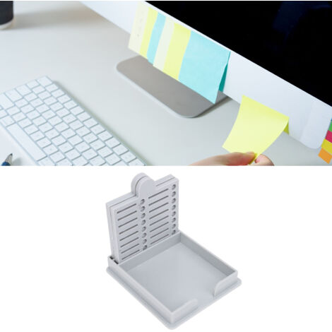 Sticky Note Stencil avec Holder ABS + 2 Pack Stencil Templates pour Lignes Listes Dessin Bureau École Gris