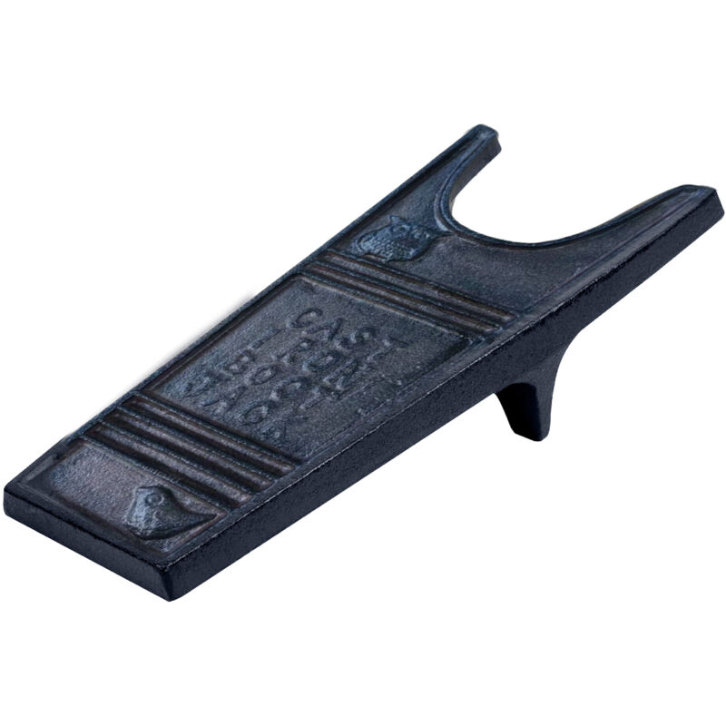 Relaxdays Stiefelknecht Gusseisen, Antiker Schuhabzieher, Rutschfest, Hbt 7, 5x29x12 Cm, Stiefelzieher Outdoor, Graubraun
