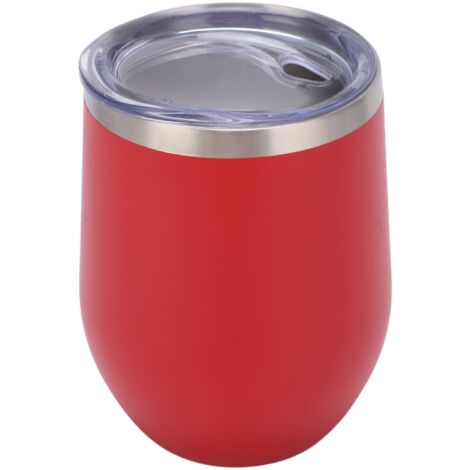 Stielloses, doppelwandiges, isoliertes Edelstahl-Weinglas (355 ml) für Cocktails, Kaffee und Eis