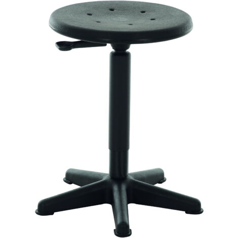 STIER Arbeitshocker mit Gleitern Sitzhöhe 440-630mm PU-Sitz