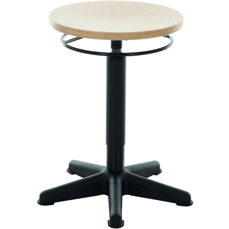 Image of Arbeitshocker mit Gleitern Sitzhöhe 440-630mm Buche natur - Stier