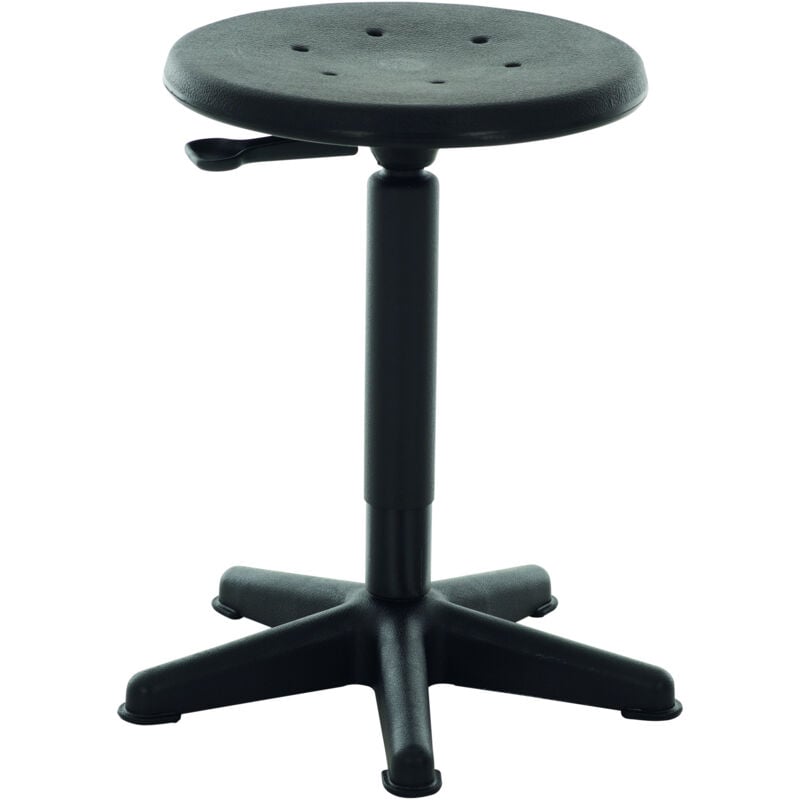 Image of STIER Arbeitshocker mit Gleitern Sitzhöhe 440-630mm PU-Sitz
