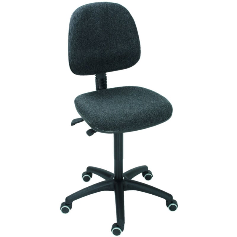 Image of Arbeitsstuhl mit Rollen ohne Armlehnen Sitzhöhe 460-650mm Polster Anthrazit - Stier