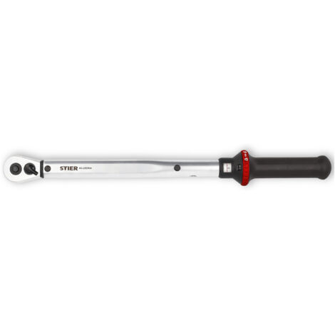 STIER Drehmomentschlüssel mit Umschaltknarre 1/2 Zoll, Arbeitsbereich 40-200 Nm, hohe Auslösegenauigkeit, Umschaltfunktion, Auslösesignal, Vierkantantrieb, DIN 3120