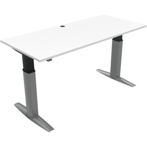 STIER Elektrisch höhenverstellbarer Schreibtisch 501-23, 180x80cm, Weiß, 68-120cm 175kg Nutzlast, hochwertig