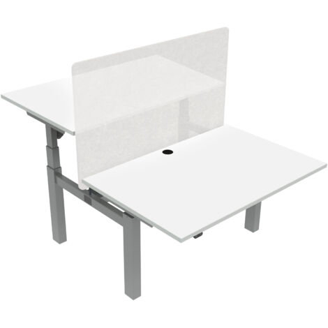 STIER Elektrisch höhenverstellbarer Team-Schreibtisch 501-88, 120x80cm, Weiß mel., verstellbar 65-125cm, Traglast 100kg