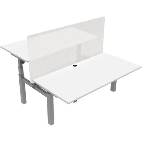 STIER Elektrisch höhenverstellbarer Team-Schreibtisch 501-88, 160x80cm, Weiß mel., verstellbar 65-125cm, Traglast 100kg