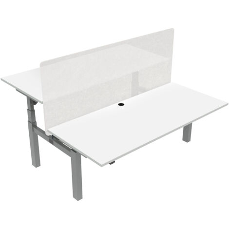 STIER Elektrisch höhenverstellbarer Team-Schreibtisch 501-88, 180x80cm, Weiß mel., verstellbar 65-125cm, Traglast 100kg