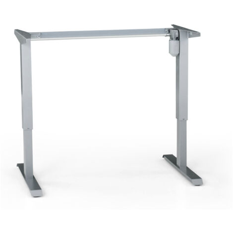 STIER Elektrisch höhenverstellbares Tischgestell für 120x80 cm Tischplatte, Schreibtischgestell stufenlos verstellbar, Tischbeine silber, Gestell für Stehschreibtisch