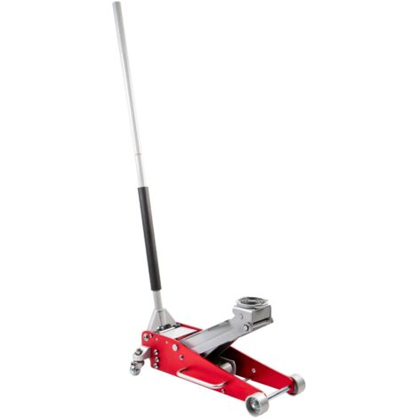 STIER Hydraulik Rangier-Wagenheber, belastbar mit 2,5 Tonnen, Autowagenheber, aus Aluminium, sehr geringe Unterfahrtiefe, Autoheber mit Doppelkolben, Gewicht 26 kg, max. Hubhöhe 465 mm