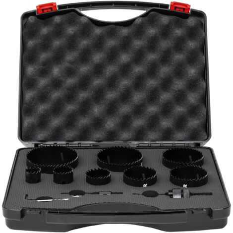 STIER Lochsägen Elektrikerset, HSS-Co8 Bimetall, 11-teilig 25, 32, 40, 54, 60, 68, 76 & 86 mm, für Handbohrmaschinen