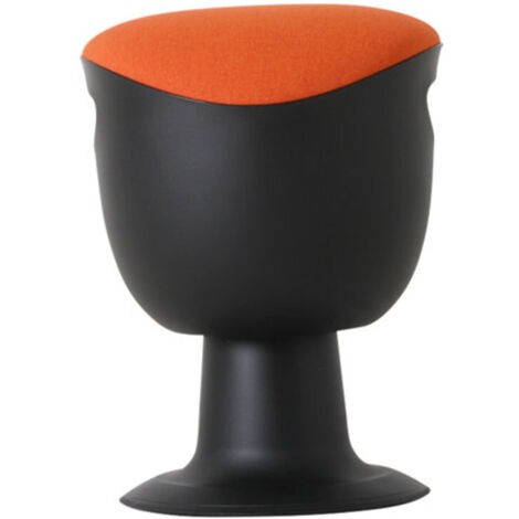 STIER Multibeweglicher Drehhocker mit Tellerfuß, höhenverstellbare Sitzhöhe 465-585mm, gepolstert und kippsicherer Stand, Orange